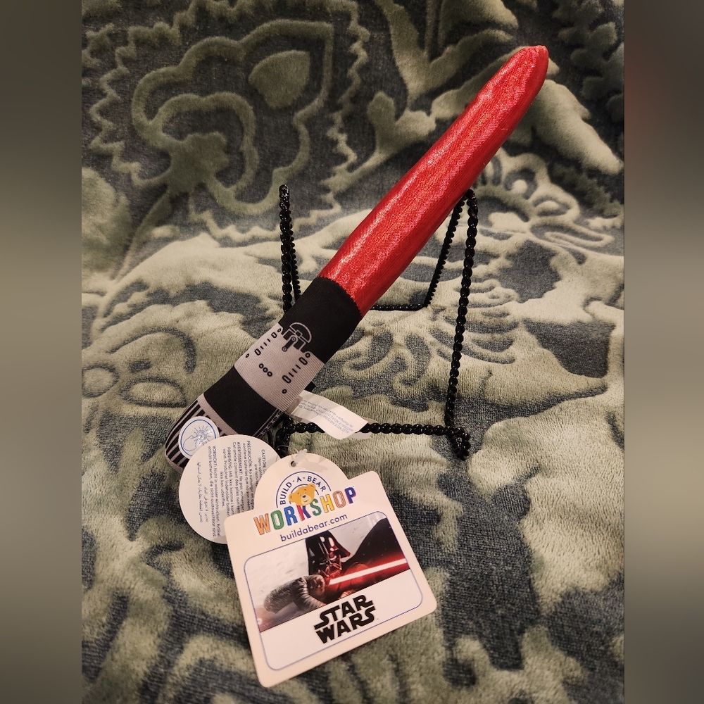 Build A Bear Star Wars Red Plush Lightsaber (w/ sound + light) NWT